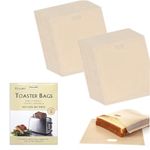 20 Pcs Reusable Toaster Bags, Non Stick Reusable and Heat Resistant Easy to Clean Perfect for Sandwiches Pastries Pizza Chicken Nuggets Fish Vegetables Panini & Garlic Toast