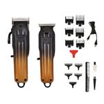 VGR V-646 Professional Rechargeable Hair Clipper Trimmer Set Powder Metallurgic Blade Digital Display 10 Guide Comb Taper Lever Adjustments Clipper & T-cutter 0 Gapped Trimmer Runtime 200 & 120 Min