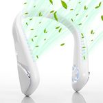 Kternay Bladeless Neck Fan - 6000mAh Portable Personal Fan, Hands-Free Battery Operated Fans USB Rechargeable (White)