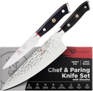 Dalstrong 2 Piece Set - Chef Knife 8 inch & Paring Knife 4 inch - Shogun Series ELITE - Damascus - Japanese AUS-10V Super Steel - G10 Black Handle - Razor Sharp - Full Tang Chef's Knife - Sheath