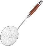 Zmeni Spider Strainer Spoon with Wooden Handle - High-End Stainless Steel Skimmer Ladle for Frying, Cooking, and Straining