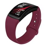 NAHAI Compatible with Gear Fit 2 Band/Gear Fit 2 Pro Bands, Soft Silicone Replacement Bands Wristband for Samsung Gear Fit 2 and Fit 2 Pro Smartwatch, Small, Wine Red