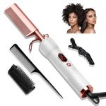 Hot Comb for Wigs Human Hair,14 Temps Straightening Comb,110-240V Electric Hot Comb for Black Women Hair,4X Less Damage Pressing Combs for Black Hair