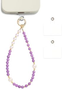 XODITO Handmade Natural Healing Stone Phone Charms Purple Phone Wrist Strap