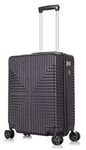 DK Luggage 20" Cabin Lightweight Hard Shell Suitcase 4 Wheel Spinner Luggage ABS-30 Black