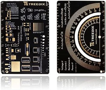 Treedix 2PCS Multifunctional PCB Ruler 3inch Measuring Tool Color Wavelength, Schottky Diode, Zener Diode Resistor Capacitor Chip IC SMD Diode Transistor for Electronic Engineers Printed Circuit Board