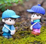 Bloom Bagicha Resin Miniature Girl and Boy Couple Showpiece - Tray Gardening/Fairy Garden/Terrariums/Landscaping/Craft Model Work - Set of 2 pcs- Multicolour