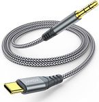 JXMOX USB C to 3.5mm Audio Aux Jack Cable (4ft), Type C to 3.5mm Headphone Car Stereo Cord Compatible with iPhone 16 Pro Max 15 Pro Max, Samsung Galaxy S24 S23 S22 S21 Note 20, Pixel 4 5 XL, iPad Pro