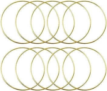 AUEAR, 10 Pack 5 Inch Metal Floral Hoops Gold Hoop Rings Dream Catcher Ring for DIY Wedding Decor Gold