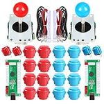 EG Starts 2 Player USB Controller To PC Game 2x 5Pin Stick + 4x 24mm Push Button + 16x 30mm Buttons For Arcade Games DIY Kits Parts Mame SNK KOF & Red/Blue