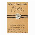 2-3Pcs Pinky Promise Love Heart Best Friend Bracelet Set Handmade Adjustable Couple Matching Braide Cord String Bracelet for Women Men Relationship Jewelry Christmas Gift, 7.09 inches to 11.8 inches,