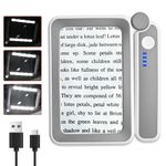Magnifying Glass with Light, Lightweight Rechargeable 4X Magnifying Glasses, 10 LED Power Indicator Handheld Magnifier for Reading, Close Work, Macular Degeneration