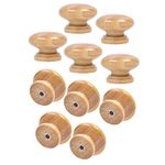 CellCase 10 PCS Round Mushroom Shape Wooden Cabinet Knobs Drawer Pulls with Screw