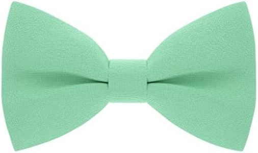 Bow Tie House Boys Classic Pre-Tied Bow Tie Formal Solid Tuxedo (Medium, Green Mint)