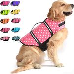 Dogcheer Ripstop Dog Life Jacket, Reflective & Adjustable Dog Swim Life Vest for Swimming Boating, Puppy Life Jacket Pet Floatation Vest PFD with Rescue Handle for Small Medium Large Dogs