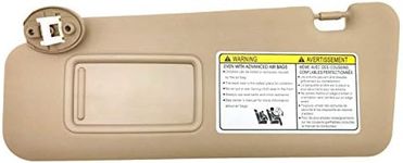 SAILEAD Left Driver Side Sun Visor Replacement Compatible with Toyota Highlander 2008 2009 2010 2011 2012 2013 with Light 74320-48490-E0, Beige