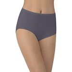 VanityFair Women's Body Shine Illumination Brief Panty 13109, Steele Violet, 7