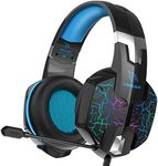 YINSAN Gaming Headset with Mic for PS4 Xbox Series X|S Nintendo Switch Xbox One PS5 PC, Wired RGB Lights Over Ear Gaming Headphones with Surround Sound & One-key Mute Button