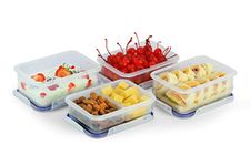 4 Rectangular Food Storage Containers with Divisions, by Popit!