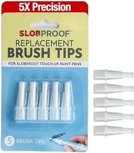 Slobproof 5-Pack Replacement Brush Tips for Refillable Touch up Paint Pen, Refillable Paint pens for Walls, Touch up Work, Fillable Paint Pens for Touch-up Brush Tool for Paint Syringe with Brush Tip