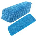 8 Pack Microfiber Spray Mop Replacement Heads for Wet Dry Mops, Premium Floor Cleaning Pads, Reusable Replacement Refills Compatible with Bona Floor Care System - Blue