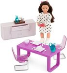 Lori – Mini Doll & Toy Dining Room Furniture – 6-inch Doll & Dollhouse Accessories – Table, Chairs, Dishes, Cutlery – Play Set for Kids – 3 Years + – Amelia’s Dining Room Set