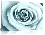 Duck Egg Blue Rose Canvas Wall Art Picture Print (12X8)