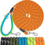 XiaZ 15FT 30FT 50FT Training Leash for Dogs, Nylon Rope Dog Leash with 2 Swivel Hooks and Comfortable Padded Handle, Puppy Leash Lead for Small Medium Large Dogs Training, Playing, Camping,Backyard