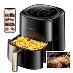 Ultenic Air Fryer 5L Family Sized, Digital Touchscreen with 11 Presets menu, Shake Reminder, Nonstick Dishwasher Safe Basket, Healthy Cooking 99% less Oil, 1500W, Black, K10