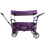 FUXTEC folding/foldable wagon - hand cart - garden trolley - carriage of children - outdoor - transport - fishing - hiking - removable canopy – push handle/pull rod – dual brake system – CT700