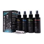Molecule Helmet Care Kit, Anti-Fog, Cleaner Polish, Refresh, and Rain Repel, Premium Helmet Care, Helmets, Visors, and Goggles, Cleans and Details, 4 Ounces (1 Kit)