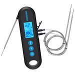 INKBIRD Bluetooth Meat Thermometer IHT-2PB Digital Instant-Read Food Thermometer With External Probes Rechargeable Barbecue Thermometers 2 Sec Instant Readout Support Temperature Alarms Timers