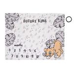 Disney Lion King Simba, Grey, White and Tan Super Soft Milestone Baby Blanket (5064259P)