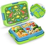 HiYZ Kids Bento Box, Lunch Box for Kids, 5-Compartment Kids Lunch Box - Ideal Portion Sizes for Children Girls Boys, Leak-Proof Kids Lunch Containers for School, Travel (Dinosaur)