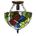 Auroh Tiffany Ceiling Lamps Handcrafted Stained Glass Lamp Shades Stunning Quality Antique Design Ceiling Light for Living Room Bedroom Lounge Hallway (C-1010)