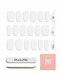 ManiMe Gel Nail Strips (Flat White) | Semi Cured Gel Polish Nail Wraps | Long Lasting at-Home Salon-Quality Manicure | No UV Lamp Required | 18pc Set, Includes Nail File, Prep Pad, Mani Stick