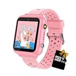 Retysaz Kids Smart Watch 24 Game 10 stories Smart Watch for kids Pedometer Phone Smartwatch for kids Great Gifts To Girls Boys (Pink-M1)…