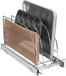 HOLDN’ STORAGE Pull Out Organizer for Cookie Sheet, Cutting Board, Bakeware, and Tray, Sliding Rack- Heavy Duty - Lifetime Limited Warranty - for Under Sink/Under Cabinet, 8.5”W x 21”D x 11”H, Chrome