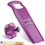 Börner Roko Powerline Vegetable Slicer Set (2-Piece) • Fine Julienne Cutter for Fruit and Vegetables + Safety Guard • Julienne Slicer • Mandoline Slicer Set • Kitchen Slicer (Purple)