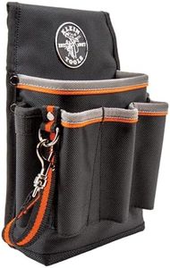 Klein Tools 5241 Tool Pouch, Tradesman Pro Tool Pouch with Electrical Tape Thong and Heavy Duty Reinforced Bottoms, 6-Pocket
