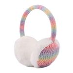 Pesaat Winter EarMuffs for Kids Outdoor Girls Knitted Ear Cover Plush Toddler Boys Ear Warmer 3-8 Years (Rainbow)