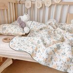 BuLuTu Large Nursery Crib Quilt Bla