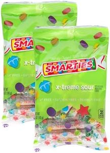 Smarties X-treme Sour Candies, Gluten-Free, Peanut-Free, Dairy-Free Extra, Perfect for Parties, Candy Mixes & Halloween, Made by US Company Since 1949, 5 oz Bag, 2-Pack