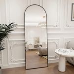 Koonmi Arch Mirror Full Length, Large Free Standing Mirror Full Length, Wall Mounted, Leaning, 44 x 147 cm Floor Mirror Full Body as Dressing Vanity Mirror for Living Room, Black