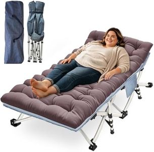 XXL Camping Cot Oversize Sleeping Cots with Comfortable Mattress Extra Large Camping Bed for Adults Cot Include Carry Bag for Adults Portable Folding Bed Easy to Set Up Nap Office Indoor Vacation