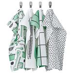 Ikea Tea Towel, White/Green/Patterned45x60 cm