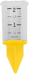 Taylor Break and Freeze Proof Flexible Silicone Sprinkler Gauge, Measures Outdoor Rain, Precipitation, and Sprinkler Systems, Easy to Read for Garden, Lawn, Patio, Backyard, or Outside, 2-Inch, Yellow
