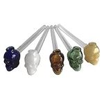 BlogBlog 8 PcsColorful Great Pyrex skull Glass Oil Burner Pipe Thick Color Glass for Oil Rigs Glass Water Pipe Mix Color