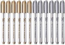 Mr. Pen- Metallic Paint Markers, 12 Pack, Silver and Gold, Silver Paint Marker, Gold Ink Pen, Silver Pen, Silver Markers Permanent Metallic, Silver Ink Pen, Gold Metallic Marker, Gold Marker, Gold Pen