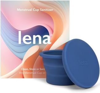 Lena Menstrual Cup Sterilizer Case, Compact, Collapsible Silicone Container for Cleaning Period Cup & Menstrual Disc, Travel, Home and Dorm, Menstrual Cup Cleaner, Feminine Care, Dark Blue